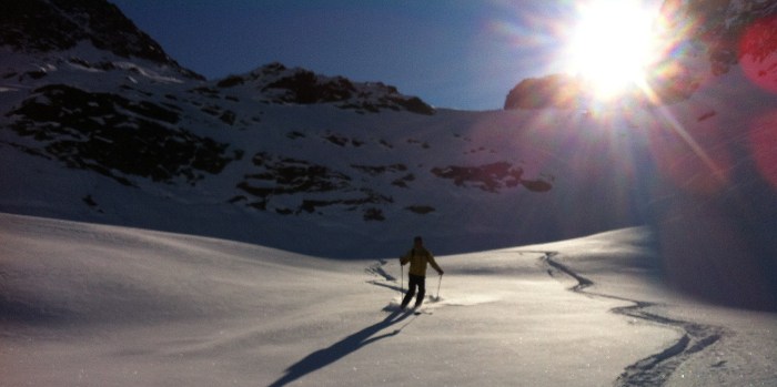 powder skiing in Switzerland